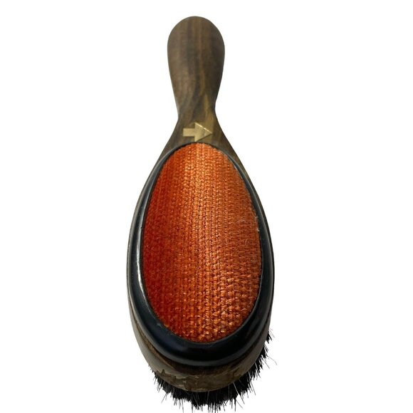 VTG Swank Stained Wood Handled Lint  Brush & Shoe Horn WEST GERMANY Brown Red - Picture 5 of 10